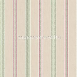   Parato Blooming Garden 10 vlies, vinyl anyagú beige, zöld, rózsaszín színű csíkos, textilhatású romantikus tapéta