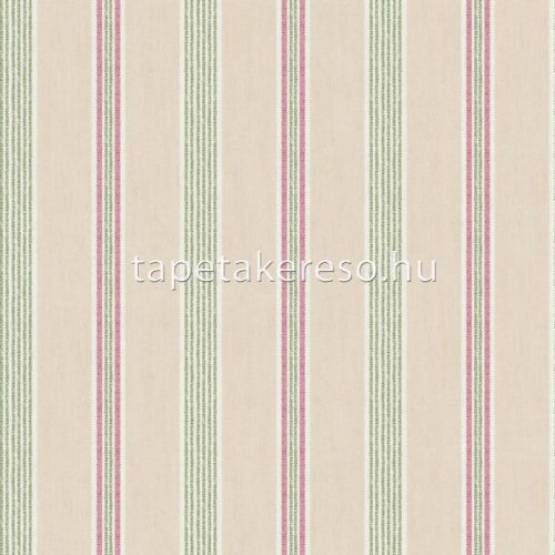 Parato Blooming Garden 10 vlies, vinyl anyagú beige, zöld, rózsaszín színű csíkos, textilhatású romantikus tapéta