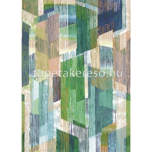 Casadeco Beauty Full Image vlies anyagú zöld, barack, fehér, kék, lila színű geometriai modern poszter