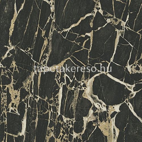 Emiliana Parati Carrara 3 vlies, vinyl anyagú fekete, arany, csillámos színű márványos modern tapéta