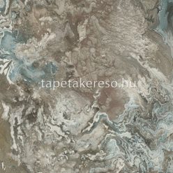   Emiliana Parati Carrara 3 vlies, vinyl anyagú barna, fehér, türkiz színű márványos modern tapéta