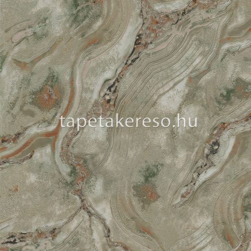 Emiliana Parati Carrara 3 vlies, vinyl anyagú barna, zöld, terrakotta, csillámos színű márványos modern tapéta