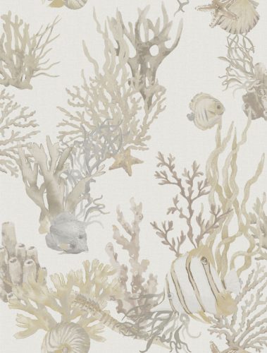 ICH Origins vlies anyagú beige, szürke színű halas, tenger modern tapéta