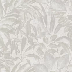   ICH Origins vlies anyagú beige, szürke színű leveles modern tapéta