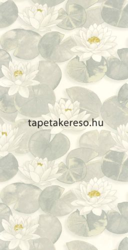 Casadeco Gardens vlies anyagú fehér, sárga, szürke színű virágos modern tapéta