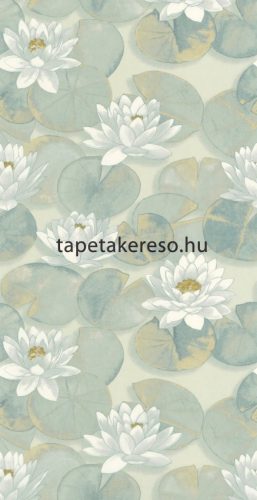 Casadeco Gardens vlies anyagú fehér, sárga, kék színű virágos modern tapéta