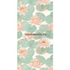   Casadeco Gardens vlies anyagú fehér, türkiz, narancssárga színű virágos modern tapéta