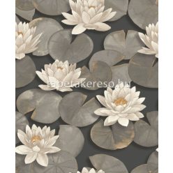   Casadeco Gardens vlies anyagú fekete, szürke, beige színű virágos modern tapéta
