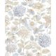 Casadeco Gardens vlies anyagú fehér, kék, sárga, beige színű virágos modern tapéta