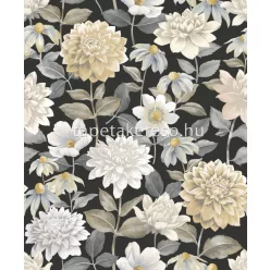   Casadeco Gardens vlies anyagú fekete, fehér, beige, sárga színű virágos modern tapéta