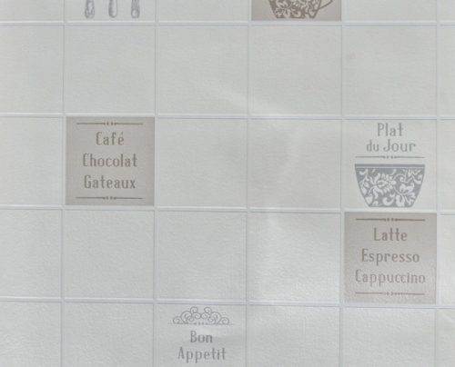Rasch, papír, habos, csempe, feliratos, modern,  szürke,beige, fehér színű, világos 