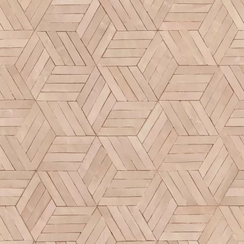 Novamur Leyla vinyl, vlies anyagú barack, barna színű geometriai, kockás, 3d Modern tapéta