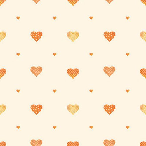 Adawall AdaKids vlies, vinyl anyagú beige, narancssárga, csillámos színű szivecskés gyerek, ifjúsági tapéta