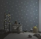Adawall AdaKids vlies, vinyl anyagú kék, fehér színű csillagos, foszforeszkáló gyerek, ifjúsági tapéta