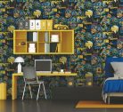 Adawall AdaKids vlies, vinyl anyagú fekete, kék, sárga, narancssárga, barna színű batman, képregény gyerek, ifjúsági tapéta