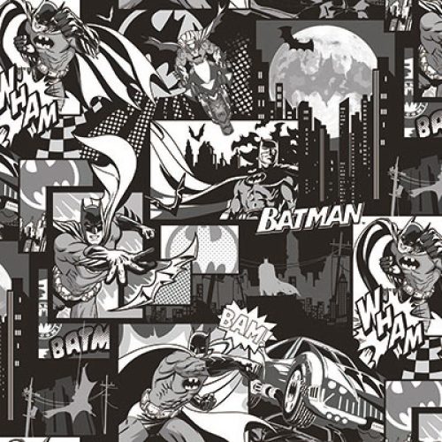 Adawall AdaKids vlies, vinyl anyagú fekete, fehér színű batman, képregény gyerek, ifjúsági tapéta