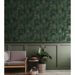   Holden Lost Garden vlies anyagú, zöld, arany színű, foltos, Modern tapéta