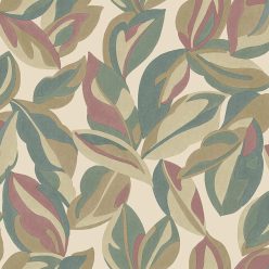   Holden Lost Garden vlies anyagú, zöld, beige, barna, piros színű, leveles, Modern tapéta