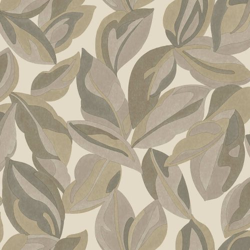 Holden Lost Garden vlies anyagú, szürke, barna, beige színű, leveles, Modern tapéta