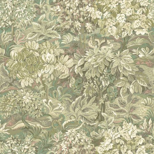 Holden Lost Garden vlies anyagú, zöld, fehér, barack színű, leveles, Modern tapéta