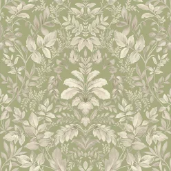   Holden Lost Garden vlies anyagú, szürke, zöld színű, leveles, Modern tapéta