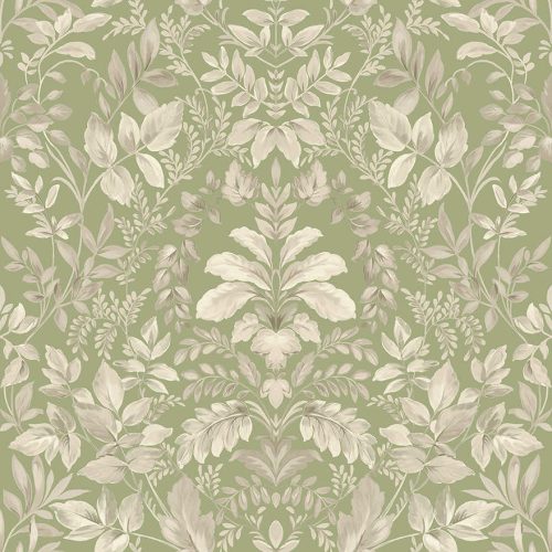 Holden Lost Garden vlies anyagú, szürke, zöld színű, leveles, Modern tapéta