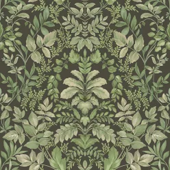   Holden Lost Garden vlies anyagú, fekete, zöld, szürke színű, leveles, Modern tapéta