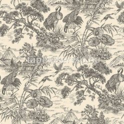  Holden Arboretum vlies anyagú beige, fekete színű madaras, fás, növényes modern tapéta