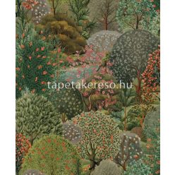   Holden Arboretum vlies anyagú zöld, rózsaszín, narancssárga színű növényes, fás modern tapéta