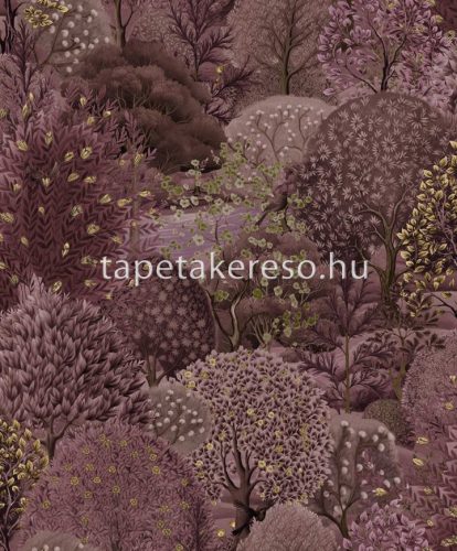 Holden Arboretum vlies anyagú bordó, barna színű növényes, fás modern tapéta