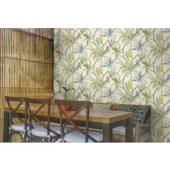   Holden Journey to the East vlies anyagú, fehér, zöld, kék, barna színű, leveles, Modern tapéta