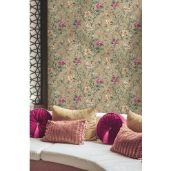   Holden Journey to the East vlies anyagú, barna, zöld, fehér, piros, sárga színű, virágos, Modern tapéta