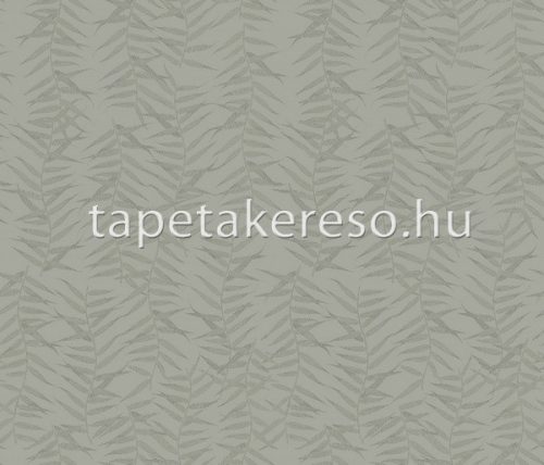 Armani Casa vlies, vinyl anyagú szürke, kék színű leveles modern tapéta