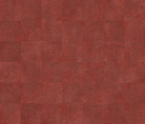 Armani Casa vlies, vinyl anyagú piros színű kockás, bőrhatású modern tapéta