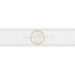   AS Creation Versace 5 vlies, vinyl anyagú fehér, arany színű geometriai, versace modern bordűr