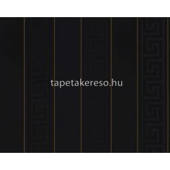   AS Creation Versace 5 vlies, vinyl anyagú fekete, arany színű geometriai, versace modern tapéta