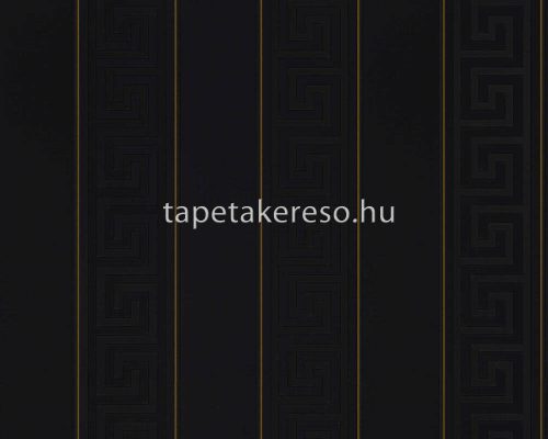 AS Creation Versace 5 vlies, vinyl anyagú fekete, arany színű geometriai, versace modern tapéta