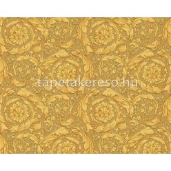   AS Creation Versace 4 vlies, vinyl anyagú barna, arany, sárga színű indamintás, barokk klasszikus tapéta