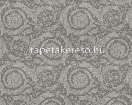 AS Creation Versace 3 vlies, vinyl anyagú szürke, ezüst színű barokk modern tapéta
