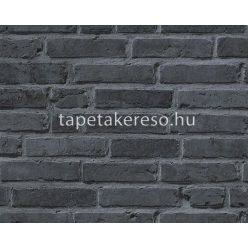   AS Creation Black is Beautiful vlies, habos anyagú szürke színű téglamintás industrial tapéta