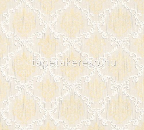 Architects Paper Finest vlies, textil anyagú fehér, beige, sárga színű barokk klasszikus tapéta