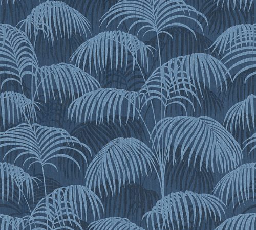 Architects Paper Finest vlies, textil anyagú kék színű leveles modern tapéta