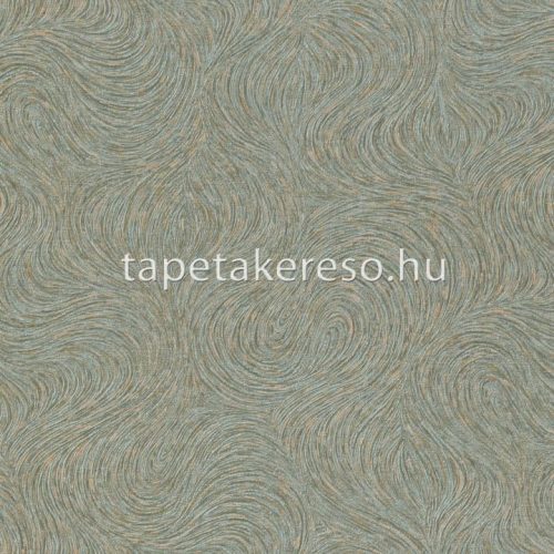 Rasch Jolly vlies, vinyl anyagú türkiz, barna színű hullámos, szövethatású modern tapéta
