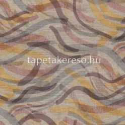   Rasch Jolly vlies, vinyl anyagú barna, lila, kék, sárga színű hullámos, szövethatású modern tapéta
