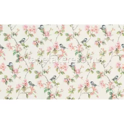   Rasch Victoria vlies, vinyl anyagú fehér, zöld, rózsaszín, szürke, kék színű virágos modern tapéta