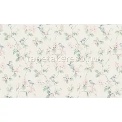   Rasch Victoria vlies, vinyl anyagú fehér, zöld, rózsaszín, szürke színű virágos modern tapéta