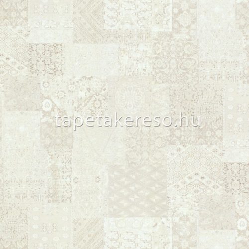 Emiliana Parati Tesori d'Oriente vlies, vinyl anyagú törtfehér, beige, gyöngyház színű keleties, patchwork klasszikus tapéta