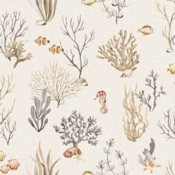   ICH Mika vlies anyagú beige, barna, szürke színű halas, tenger gyerek tapéta