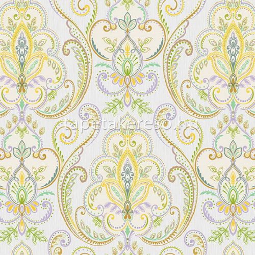 Adawall Tropicano vinyl anyagú beige, zöld, sárga, lila színű etno modern tapéta