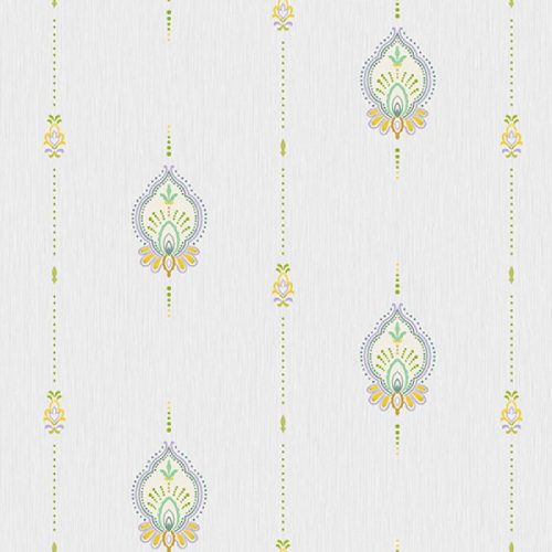 Adawall Tropicano vinyl anyagú beige, zöld, sárga, lila színű etno modern tapéta